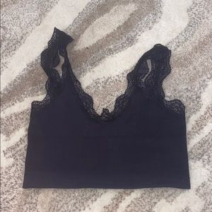 Super cute black lace urban outfitters crop top!